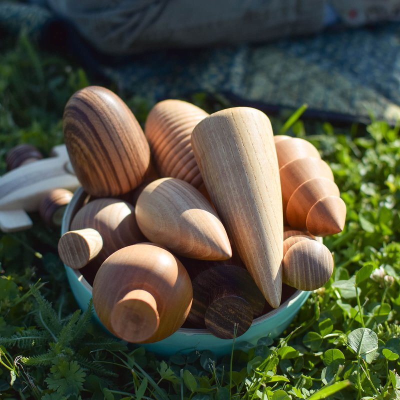 Set di alberi in legno