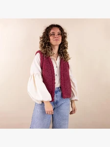 Wollen Vestje Dames Bordeaux