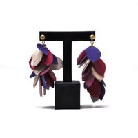 Leather leaves earrings pendant - WHILE STOCKS LEAST