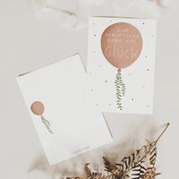 Birthday card balloon - "Good luck to you on your birthday"