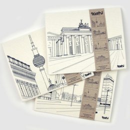 Set of 4 sponge cloths furbi: "Berlin 2"