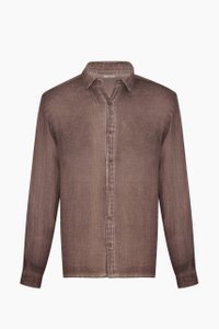 Men's Linen Brown Shirt (3537); 68% Tencel 32% Linen