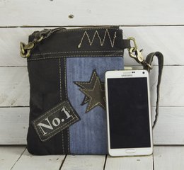 Sunsa skuldertaske til kvinder. Skuldertaske i vintage stil. Håndtaske i lærred. lille crossbody taske til kvinder. stjernemærke