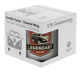 Volkswagen VW T1 Bus Enamel Mug 500ml in Gift Box - Legendary/Grey
