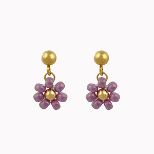 Purple Flower Studs