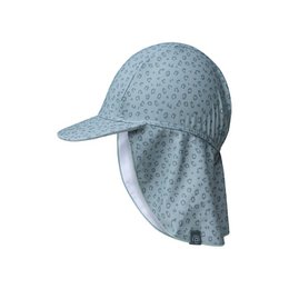  Green leopard print sun cap for infants and toddlers, made of lightweight, breathable fabric to protect from UV rays.