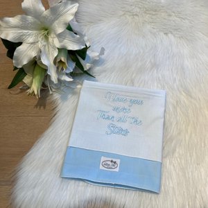 Laken "I love you more than all the stars" Classic love lichtblauw