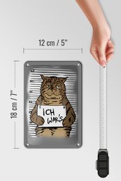 Tin sign cat 12x18cm It was me mugshot police photo decoration