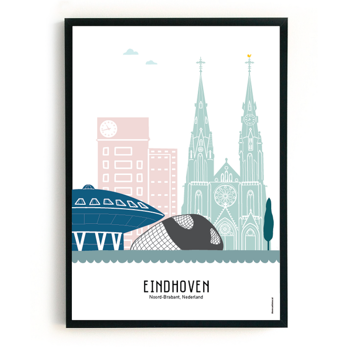 Poster skyline Eindhoven in kleur