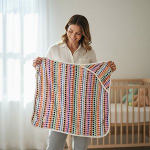 Baby-Wickelhandtuch | Frankreich | Bunte Punkte | 78*78 cm