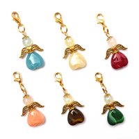 Guardian angel “fairy” keychain, set of 6, gold-colored