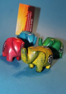 416 Elephant Business Card Holder - Soapstone