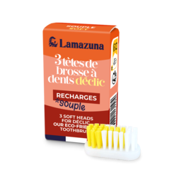 Refill pack of 3 soft toothbrush heads for a gentle and effective clean. Made with eco-friendly materials.