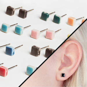 Ceramic ear studs in many colors • 5mm • nickel-free / minimalist / sustainable
