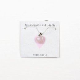 Rose quartz stone necklace with heart-shaped pendant