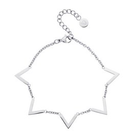 Silver-toned star-shaped bracelet with adjustable chain.