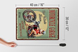 Blechschild Pinup 30x40cm Retro Motorcycle Garage