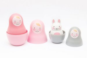 Pink Nesting Babies with Chiming Bo Bunny