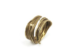 Patinated Bronze Adjustable Ring – Organic Sculptural
