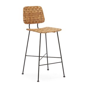 HOGE KRUK 46.5X47X98 ZWART METAAL/NATUURLIJK RIETEN TH2998900