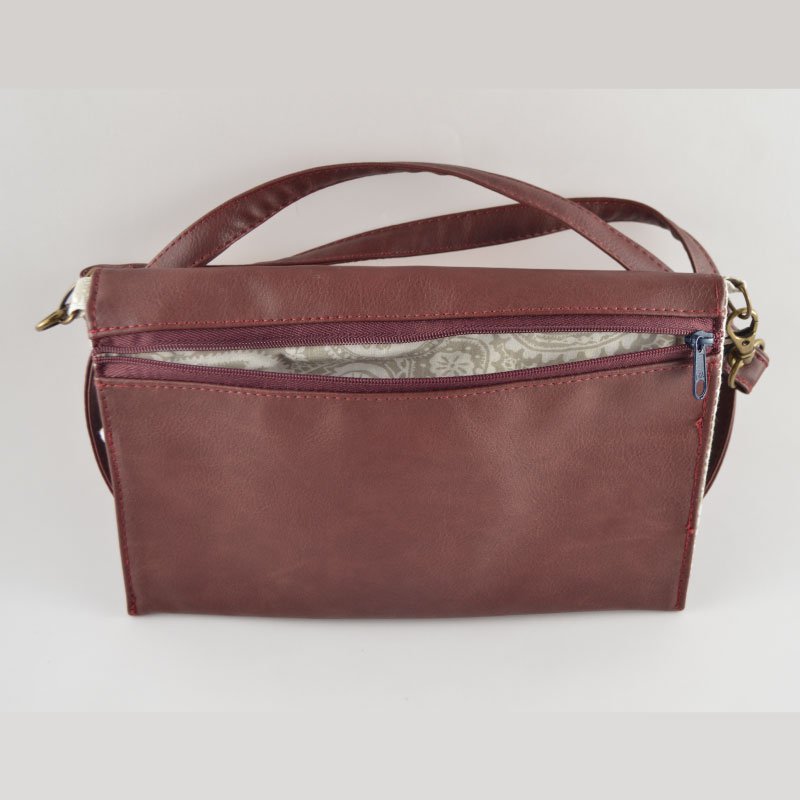 Rødvin Clutch Pung - Blomstermønster