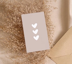 Minikarte | Herzen helltaupe