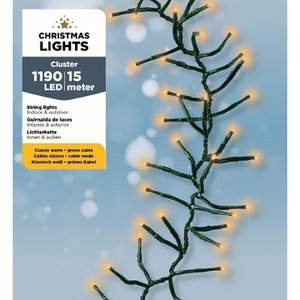 Weihnachtsbeleuchtung Cluster 1190LED warmweiß