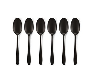 Set/6 Tea Spoons Matt Black