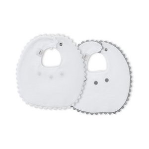 LÄTZCHEN (PACKUNG 2 EINHEITEN) – 100 % BAUMWOLLSTOFF – GRAU UND WEISS