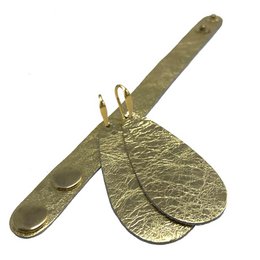 Læderøreringe 'Drops of Joy', Glamorous Gold