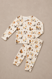 Dog Print Kids Pyjama Set – Long Sleeve