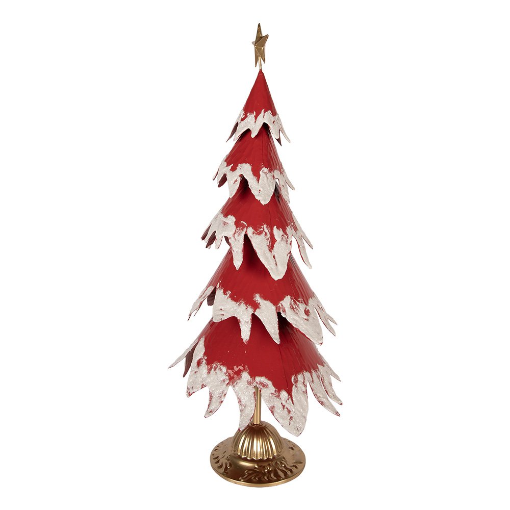 Kerstdecoratie Beeld Kerstboom 39x31x84 cm Rood Metaal