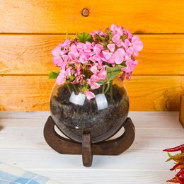 Vase sphère Joy Kitchen avec support en bois - Olivia