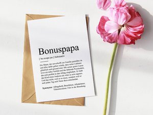 Definition "Bonuspapa" greeting card