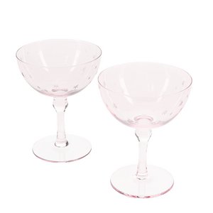 Geätzte Stern -Coupé -Cocktailgläser (Set von 2) - Pink
