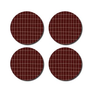 Untersetzer bordeauxrot kariert