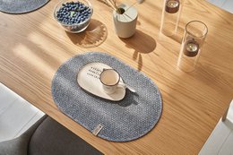 Vilten placemat ovaal STELLE grijs