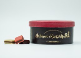 Red box containing assorted licorice candies in various shapes and colors.