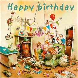 Card folder - Marius van Dokkum, Happy birthday