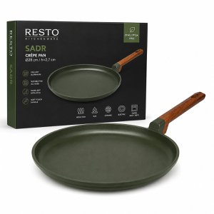 RESTO Sadr Crêpepan 28 cm – Inductie Geschikt – Gegoten Aluminium – Anti-aanbaklaag – PFAS/PFOA Vrij – Pannenkoekenpan Copy