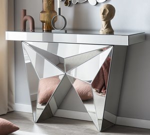 MDF console table with mirrored glass