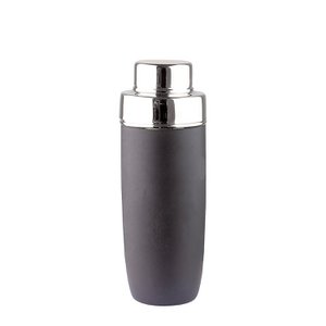 Cocktailshaker ANDOR Edelstahl pulverbeschichtet matt schwarz silberfarben 8.5 cm (Durchmesser) 23.5 cm (Höhe)