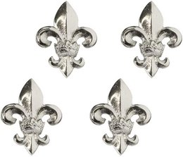 EDZARD set van 4 kandelaars kandelaar lelie, aluminium vernikkeld, hoogte 6,5 cm