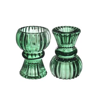 Kerzenhalter Nora Ø6 x H.8 cm dunkelgrün