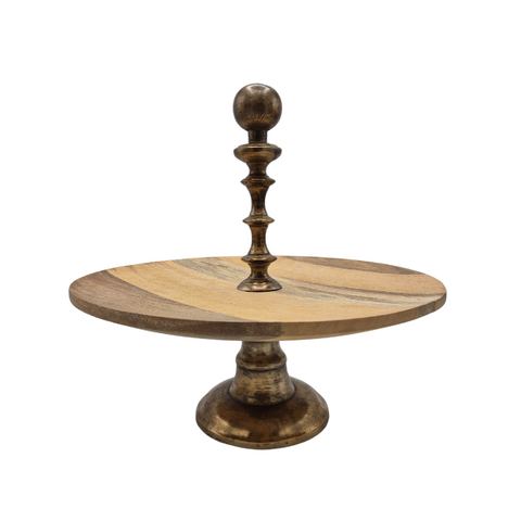 Etagere Dubai - Holz - Metall Antik Messing glänzend