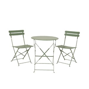 Bistroset groen staal Ø60xH71cm