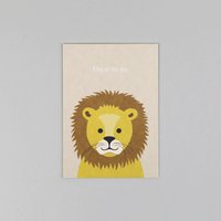 Postkarte Holzschliff Löwe