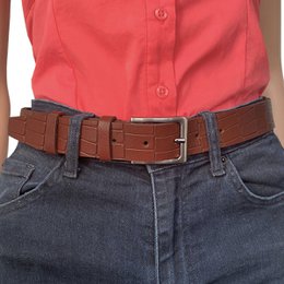 3 cm breiter Ledergürtel mit Krokoprägung in 6 Farben - Damengürtel oder Herrengürtel