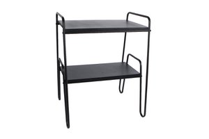 Table Niek natural-black wood-metal 42x37x54cm