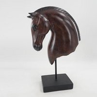 RESIN FIGURE 27X13X42.5 DARK BROWN HORSE FD210106